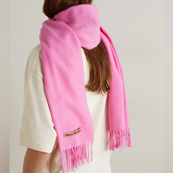 Acne Studios Wool Scarf (Pink) - Picture 5 of 7